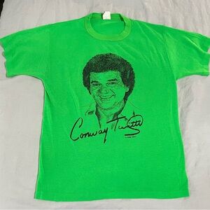 70s 80s Vintage Conway Twitty Country Western Music Green T-Shirt